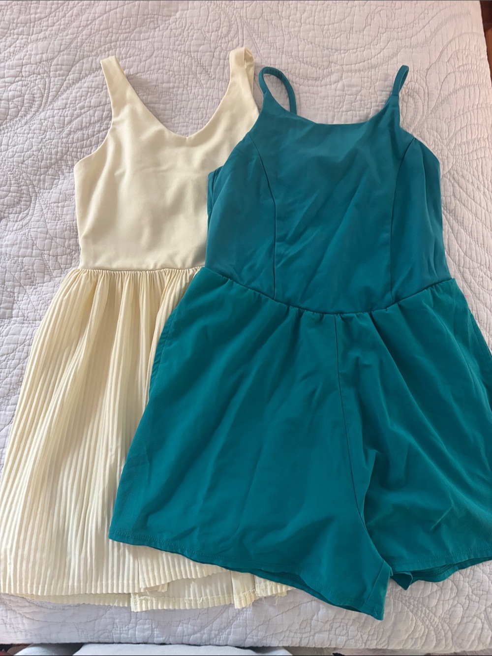 all in motion Teal Romper and Cream Dress Set